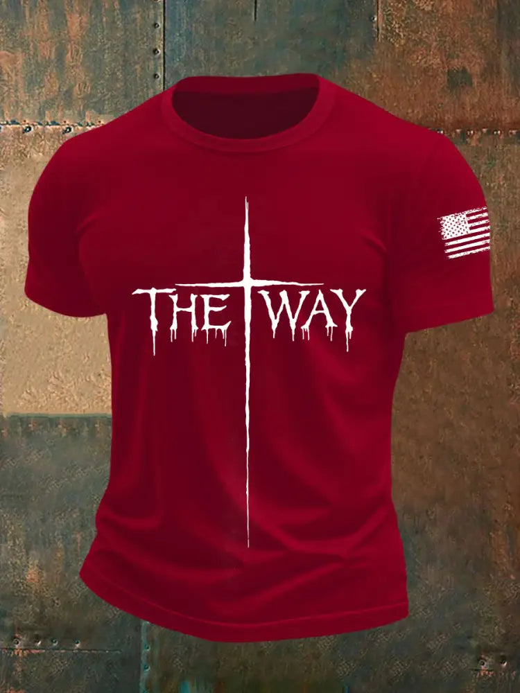 Men’s The Way Cross Short-sleeved T-shirt Deep Red / S