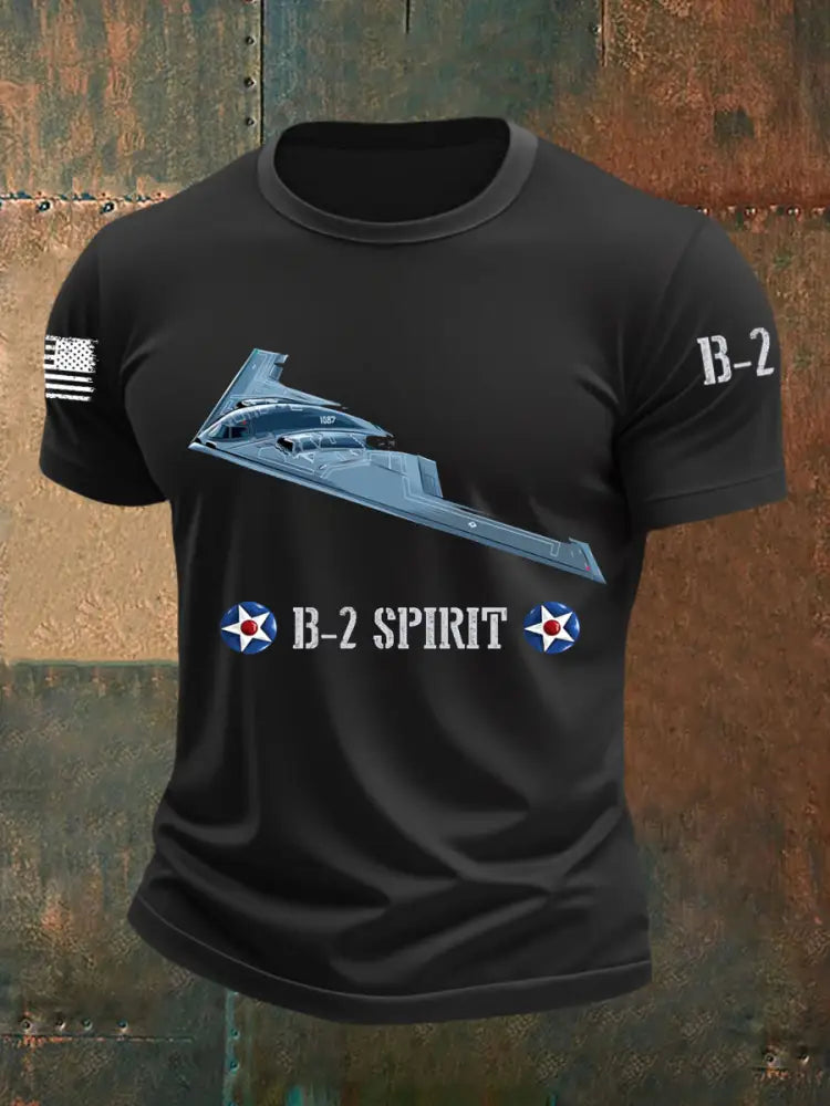Men’s US B-2 Spirit Bomber Short Sleeve T-shirt Black / S