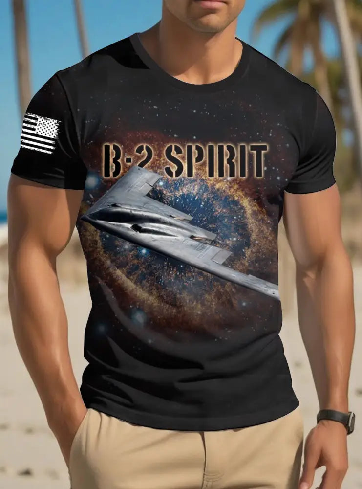 Men’s US B-2 Spirit Bomber Short Sleeve T-shirt Black / S
