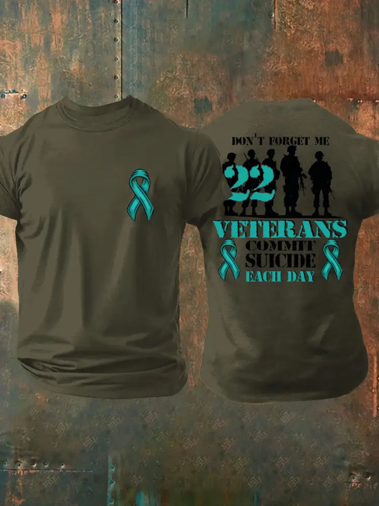 Men’s Veteran PTSD Awareness Printed T-shirt Army Green / S