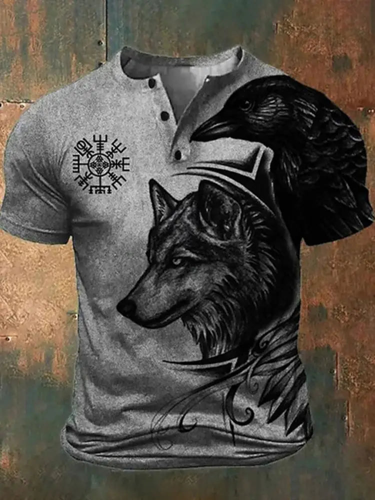 Men’s Viking Wolf Totem T-shirt Gray / S