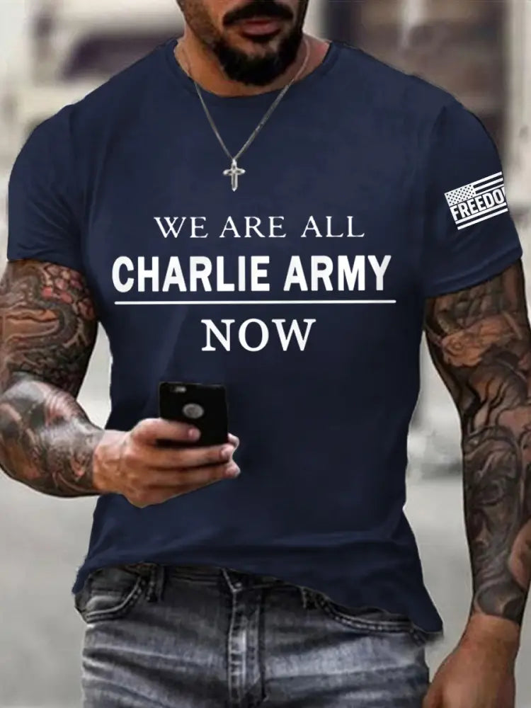 Men’s We Are All Charlie Kirk Now! R.I.P Charlie Kirk Tee Navy Blue / S