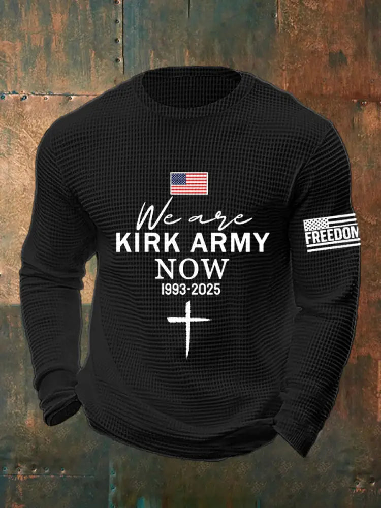 Men’s We Are Kirk Army Now! R.I.P Charlie Kirk Waffle Top Black / S