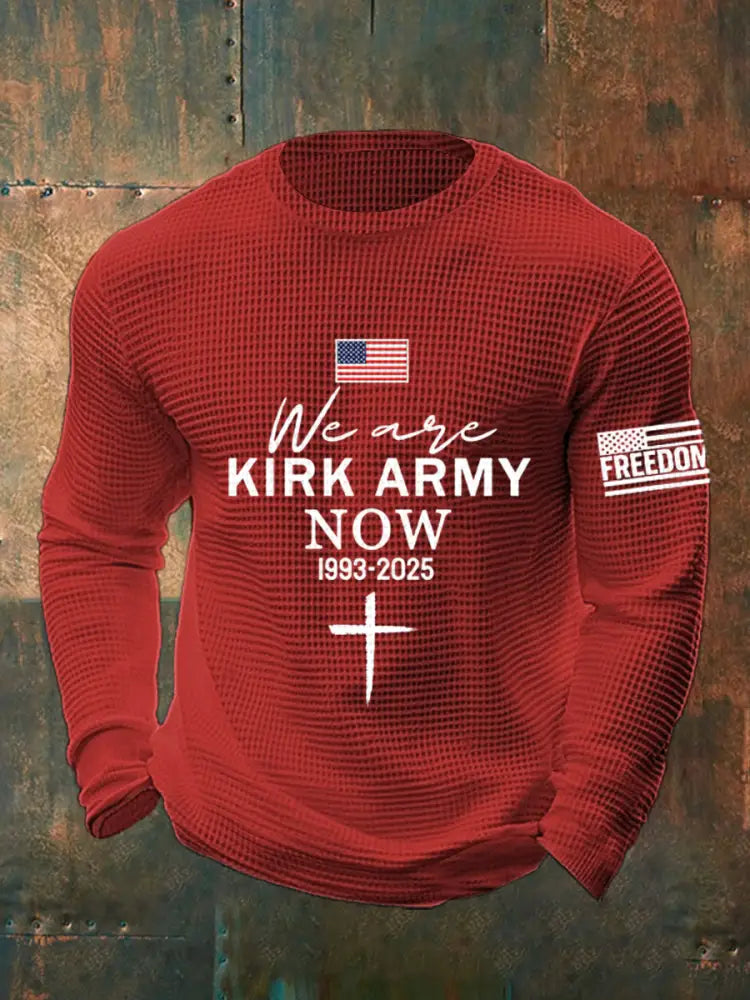 Men’s We Are Kirk Army Now! R.I.P Charlie Kirk Waffle Top Red / S