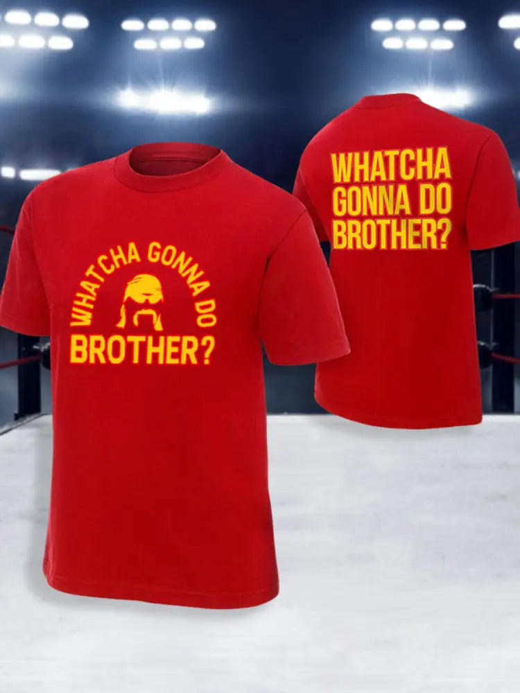 Men’s What’cha Gonna Do Brother? Print T-shirt Red / S