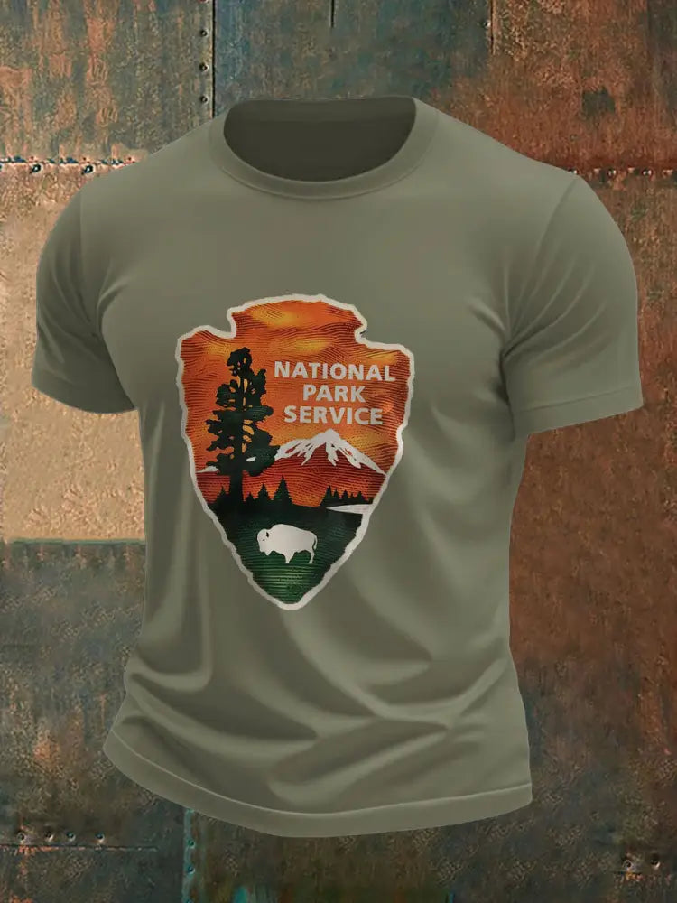 Men’s Wildfire National Park Servce Printed T-shirt Army Green / S