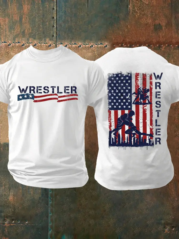 Men’s wrestling enthusiast t-shirts White / S