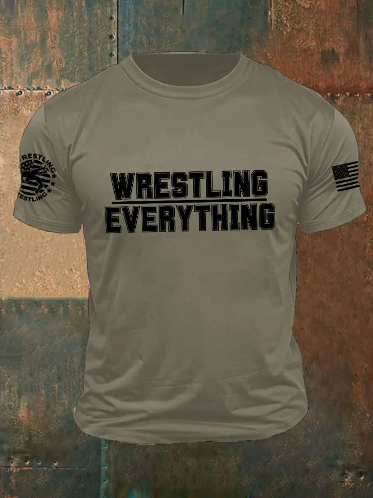 Men’s wrestling everyting T-shirts Army Green / S