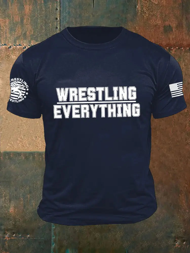 Men’s wrestling everyting T-shirts Navy Blue / S
