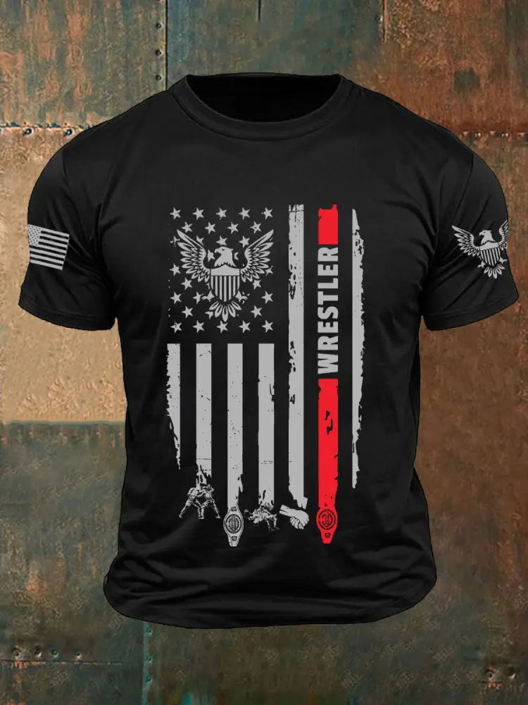 Men’s Wrestling Flag T-shirts Black / S