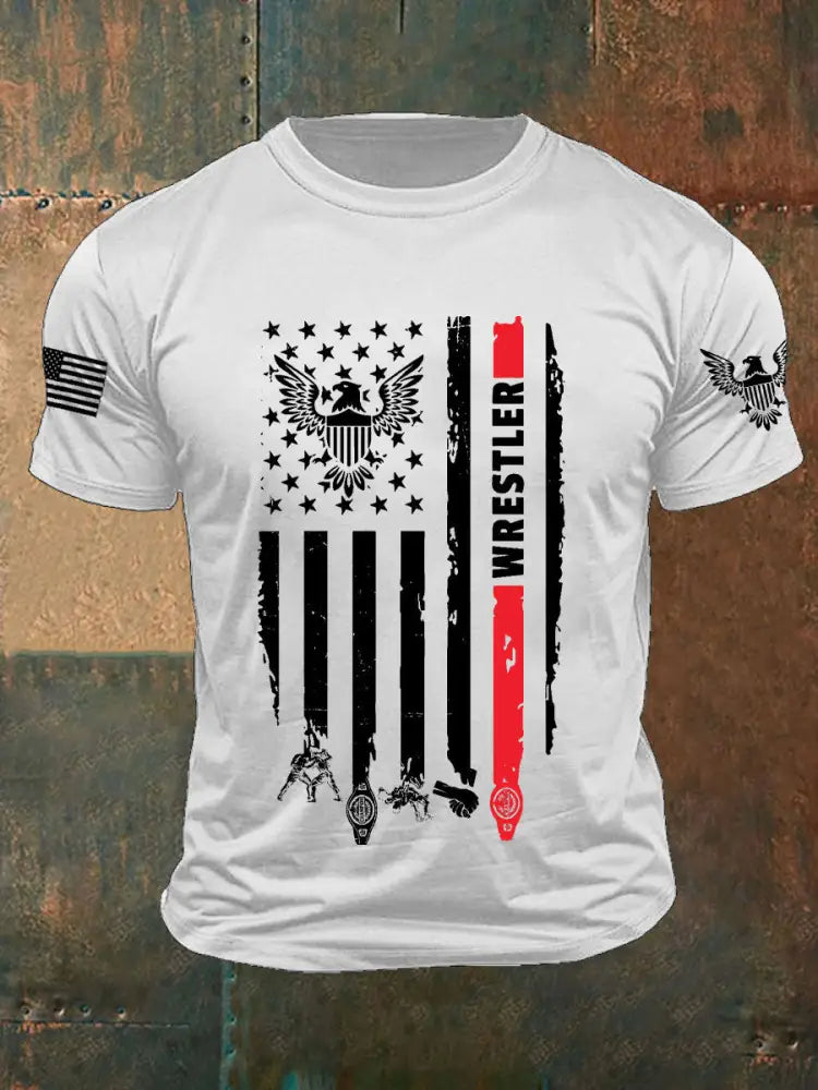 Men’s Wrestling Flag T-shirts White / S