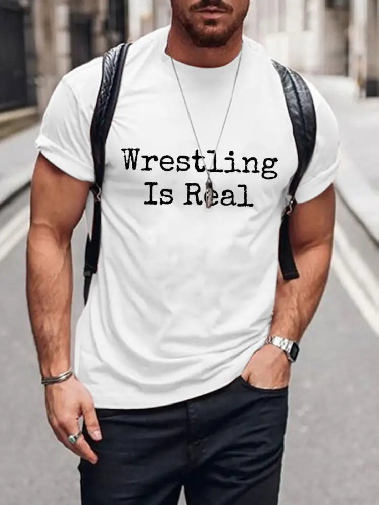 Men’s wrestling is real T-shirts White / S