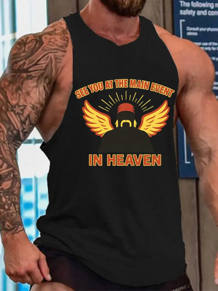 Men’s Wrestling Legend Printed Tank Top Black / S