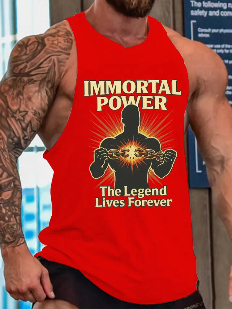 Men’s Wrestling Legend Printed Tank Top Red / S