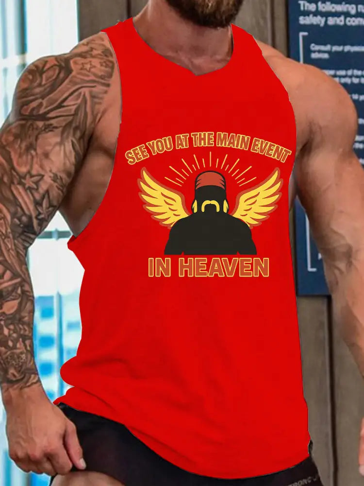 Men’s Wrestling Legend Printed Tank Top Red / S