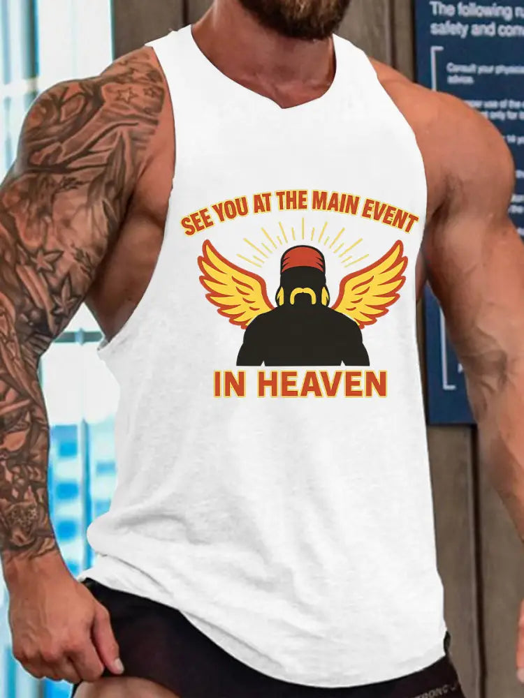Men’s Wrestling Legend Printed Tank Top White / S