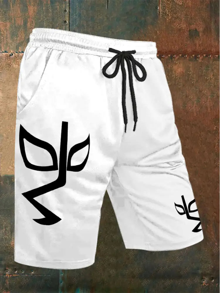 Men’s Wrestling Mask Shorts White / S