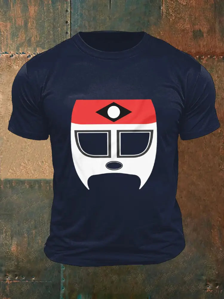 Men’s Wrestling Mask T-shirts Navy Blue / S