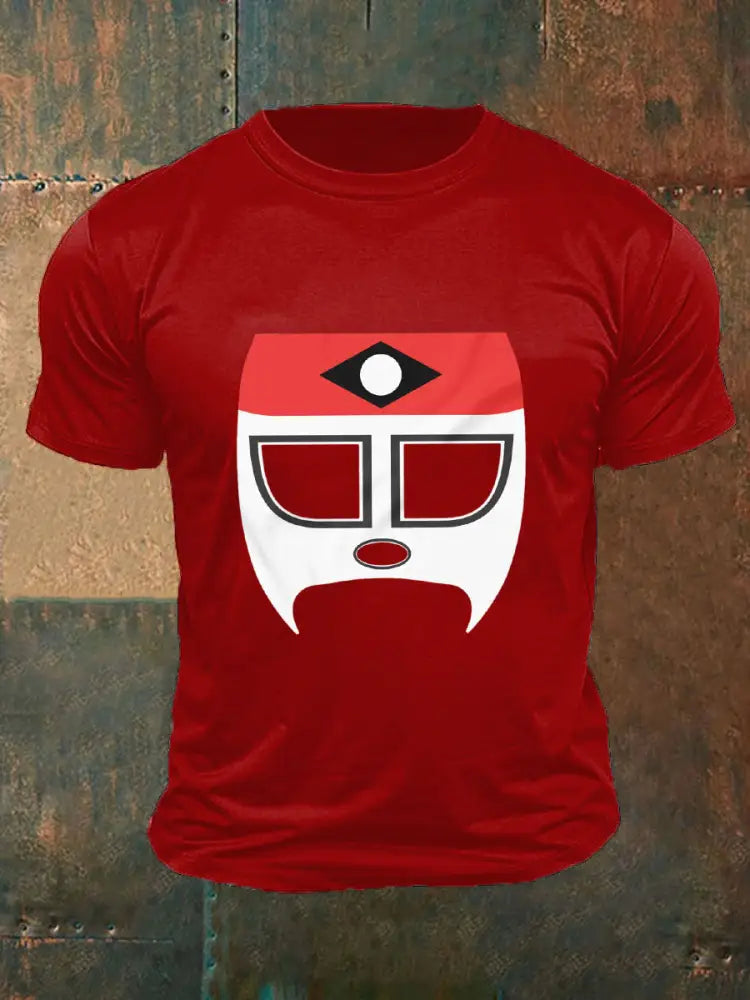 Men’s Wrestling Mask T-shirts Pure Red / S