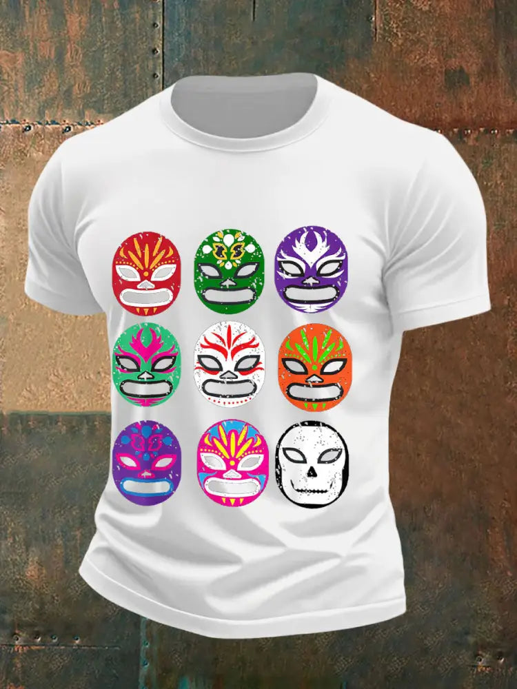 Men’s Wrestling Mask T-shirts White / S