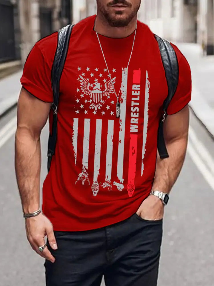 Men’s Wrestling T-shirts Pure Red / S