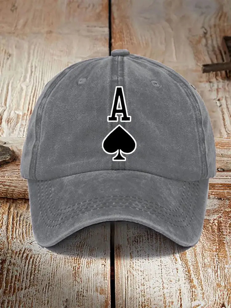 Poker Ace of Spades unisex vintage hat Gray / JM