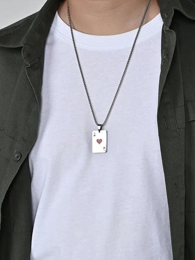 The Ace of Spades Hearts A unisex necklace