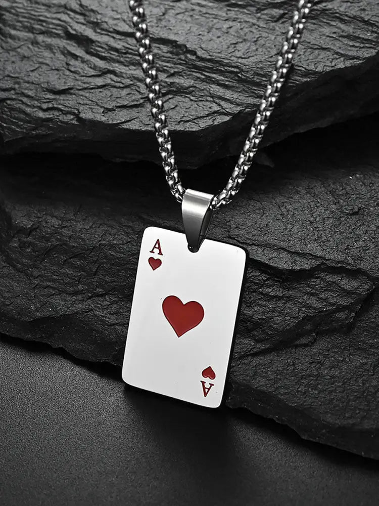The Ace of Spades Hearts A unisex necklace Red / JM