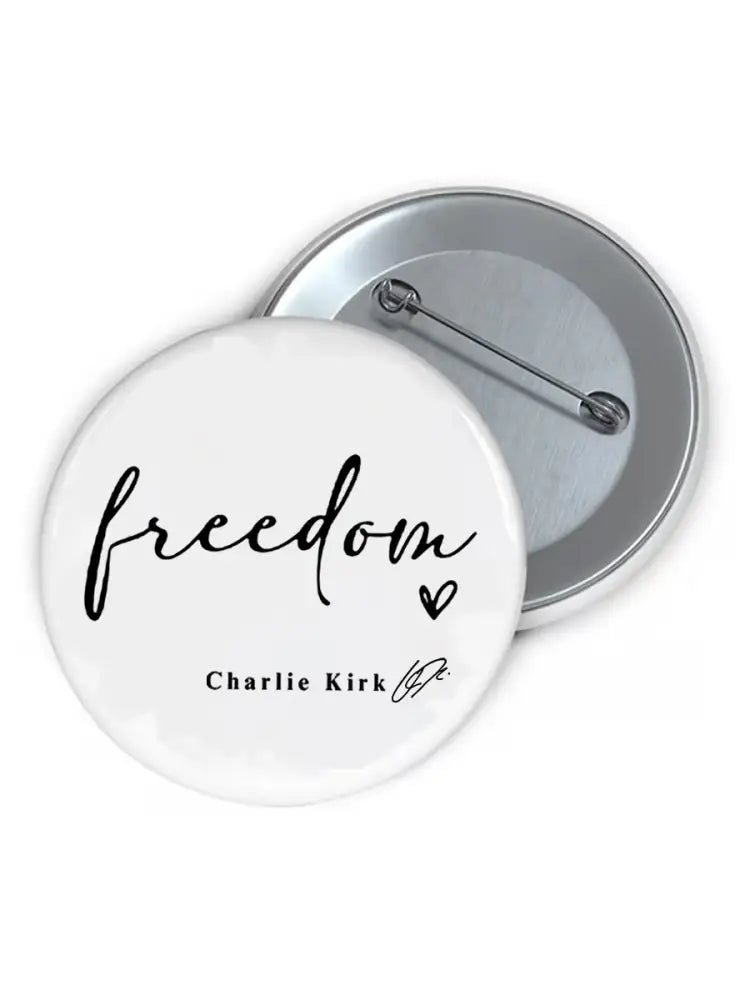 Unisex Freedom Charlie Kirk Brooch White / ONE