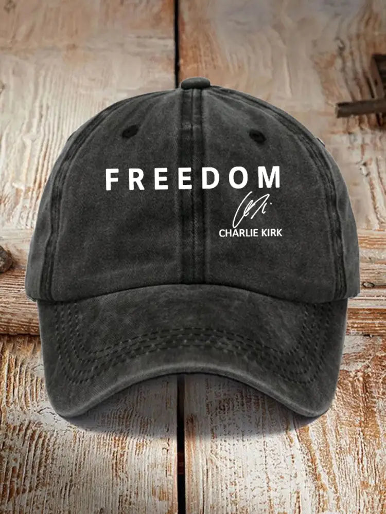 Unisex Freedom Is Not Free R.I.P Charlie Kirk Print Hat Black / ONE