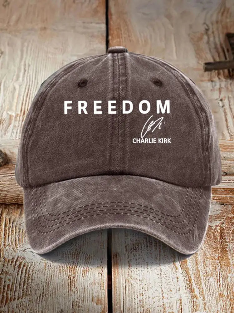 Unisex Freedom Is Not Free R.I.P Charlie Kirk Print Hat Brown / ONE