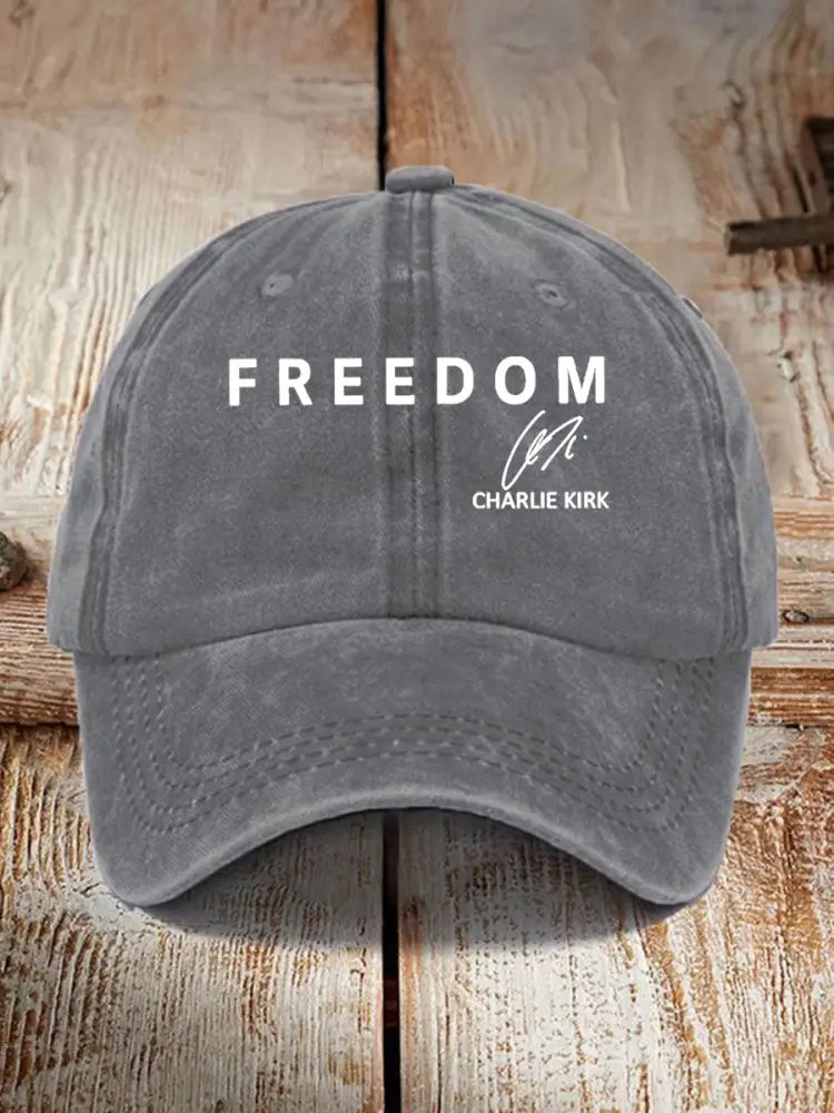 Unisex Freedom Is Not Free R.I.P Charlie Kirk Print Hat Gray / ONE