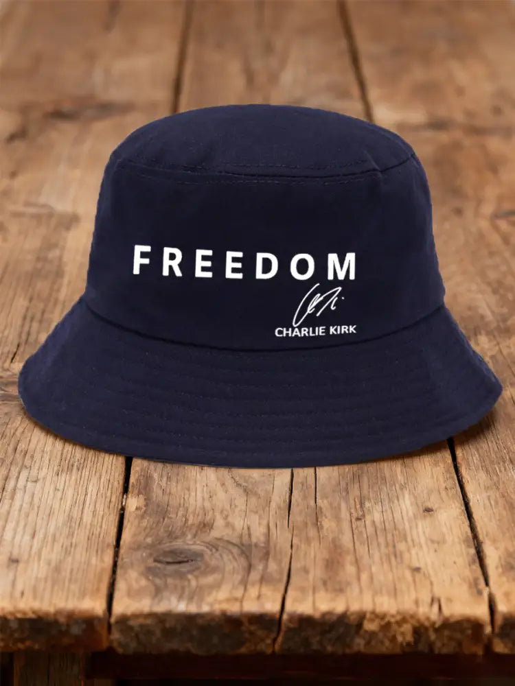 Unisex Freedom Is Not Free R.I.P Charlie Kirk Print Hat Navy Blue / ONE
