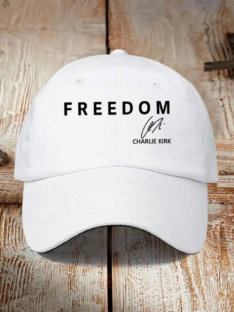 Unisex Freedom Is Not Free R.I.P Charlie Kirk Print Hat White / ONE