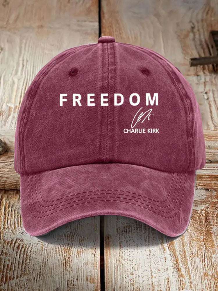 Unisex Freedom Is Not Free R.I.P Charlie Kirk Print Hat Wine Red / ONE