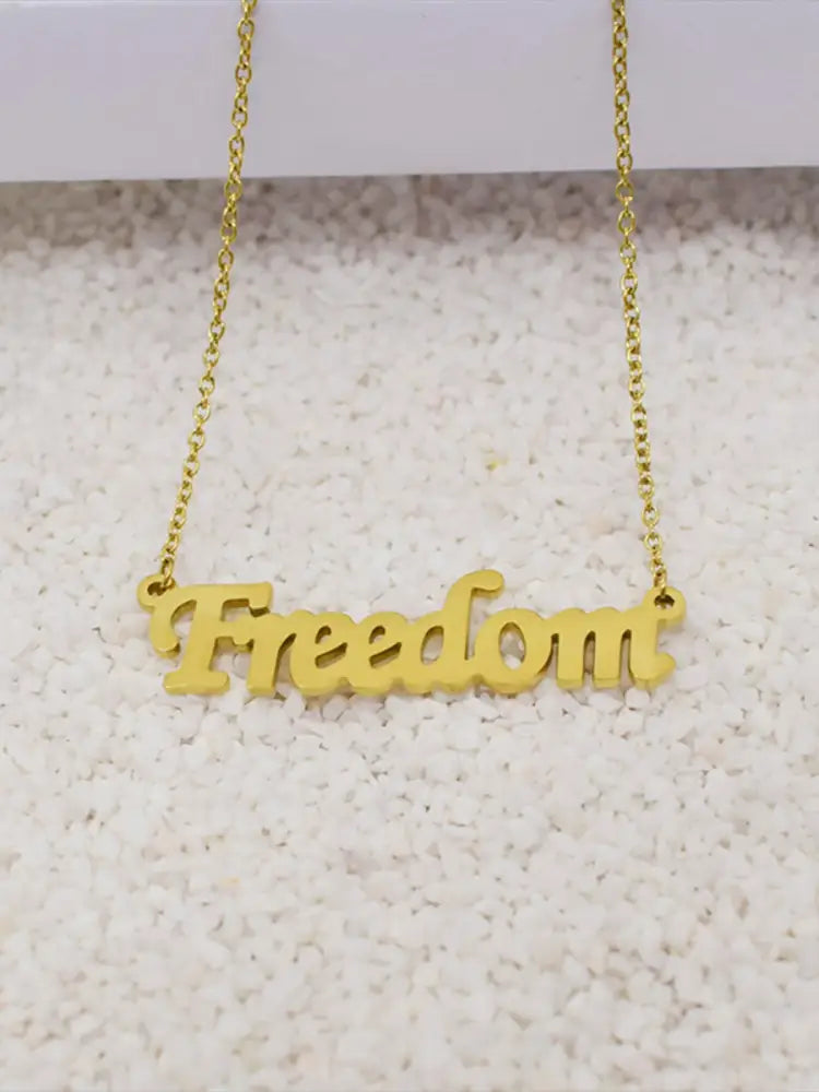 Unisex FREEDOM Necklace Gold / ONE