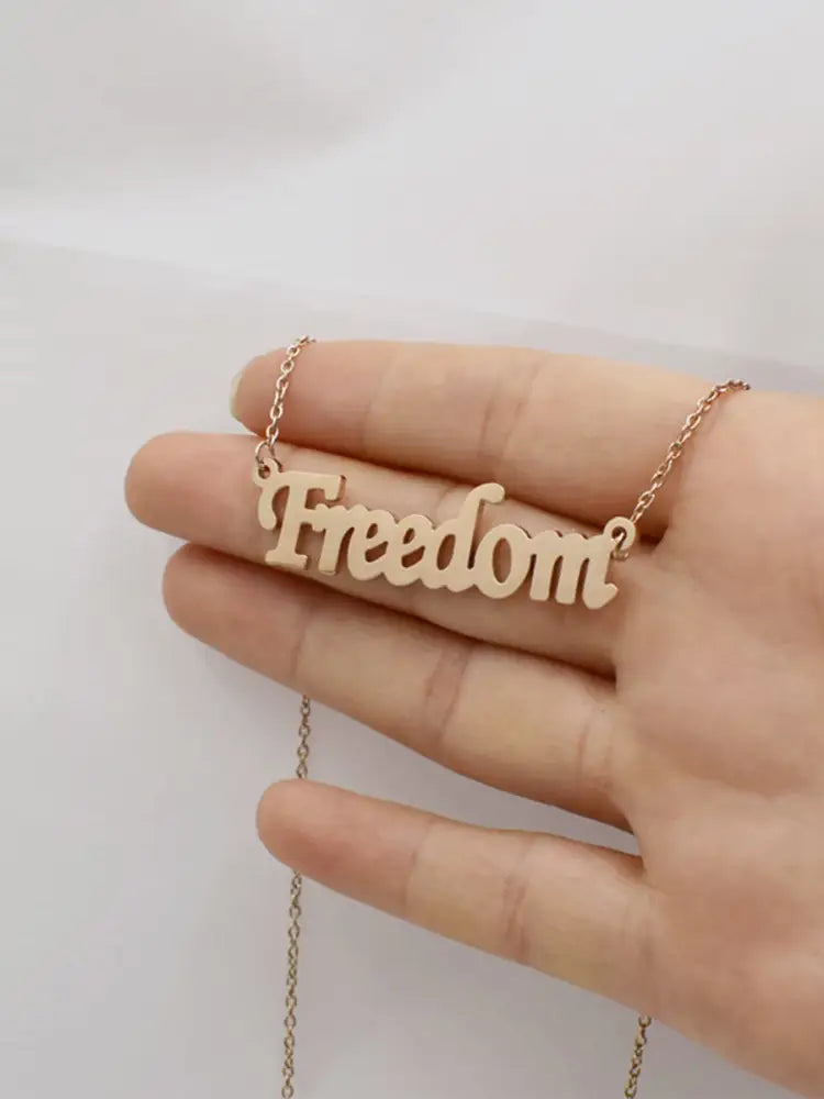 Unisex FREEDOM Necklace Rose Gold / ONE