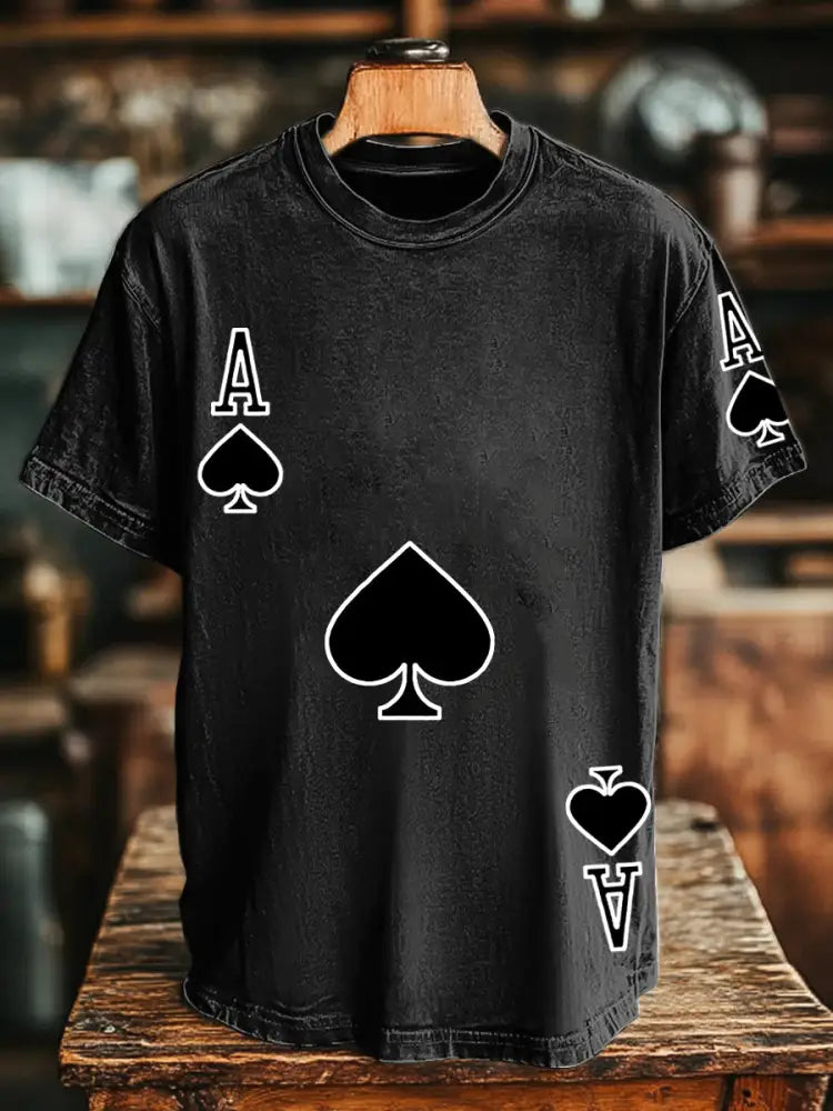 Unisex poker Ace of Spades T-shirts Black / S