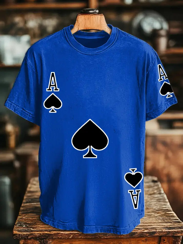 Unisex poker Ace of Spades T-shirts Blue / S