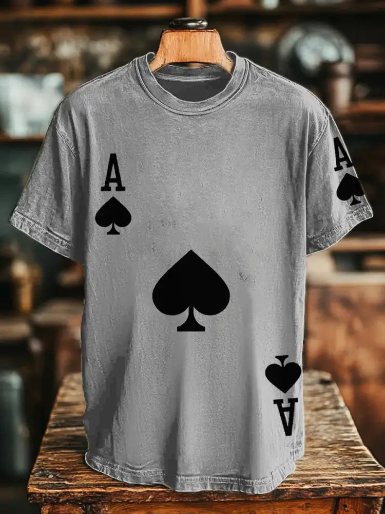 Unisex poker Ace of Spades T-shirts Gray / S