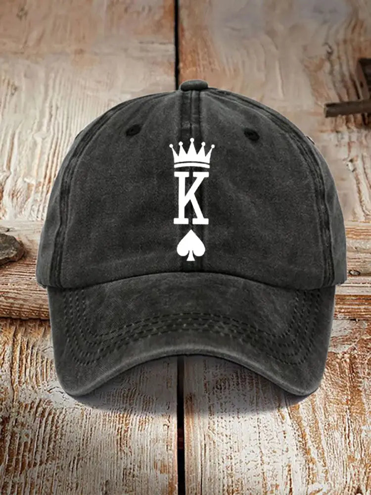 Unisex poker king of spades vintage hat Black / JM
