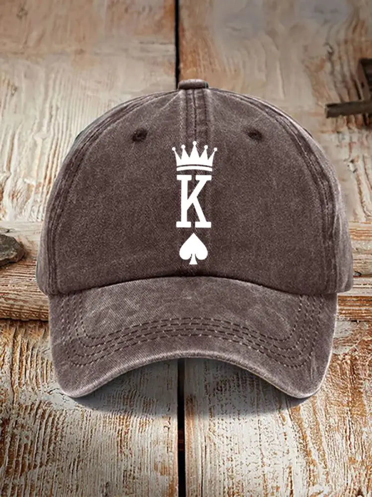 Unisex poker king of spades vintage hat Coffee / JM