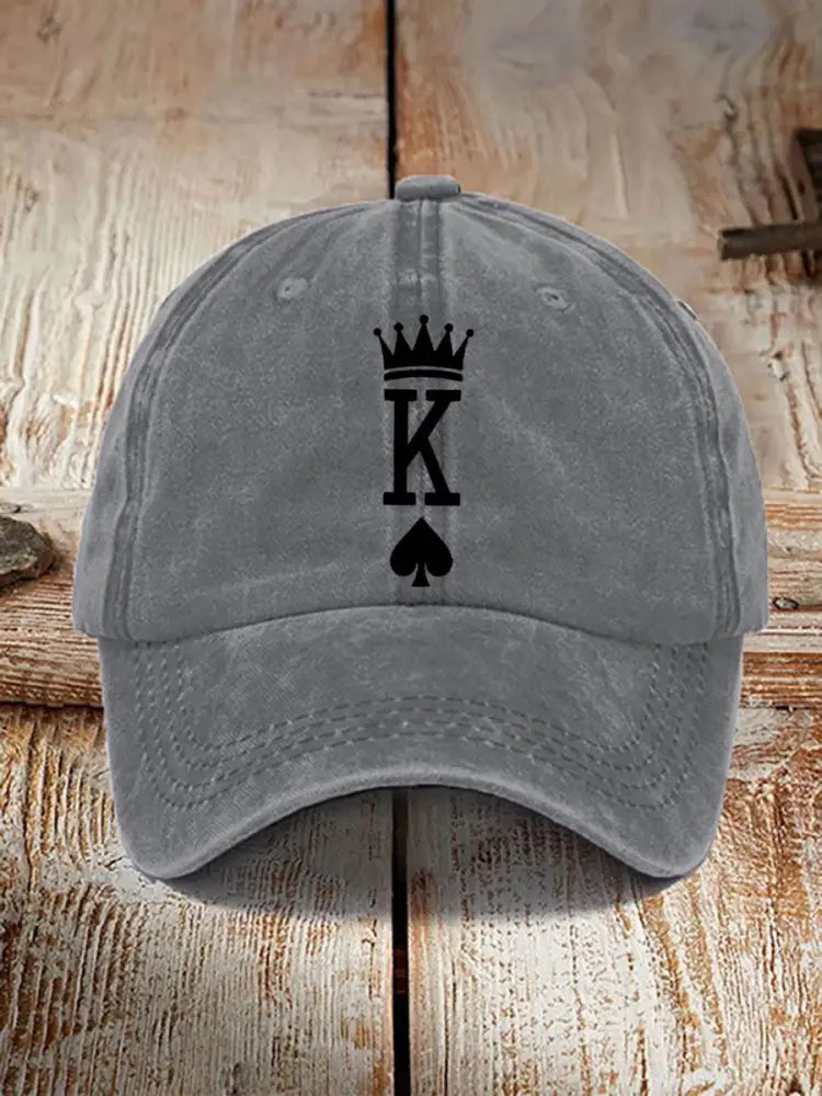 Unisex poker king of spades vintage hat Gray / JM