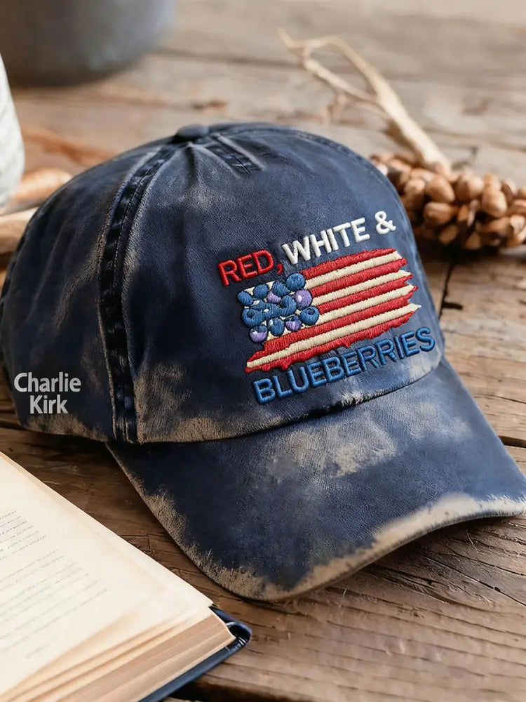 Unisex ’Red White & Blueberries’ hat Navy Blue / ONE