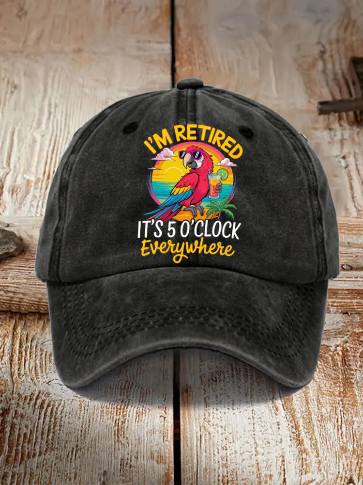 Unisex Resort Hawaiian Design Print Hat Black / JM