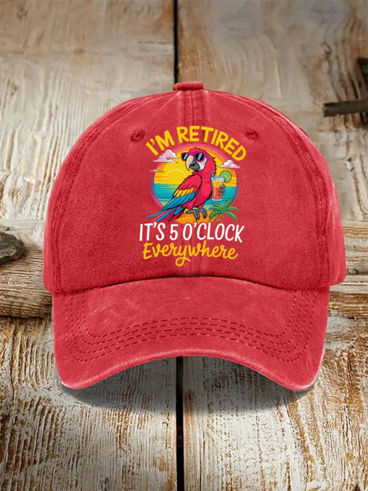 Unisex Resort Hawaiian Design Print Hat Red / JM