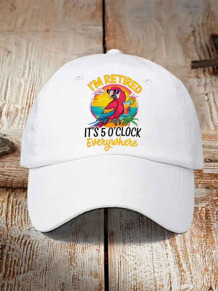 Unisex Resort Hawaiian Design Print Hat White / JM