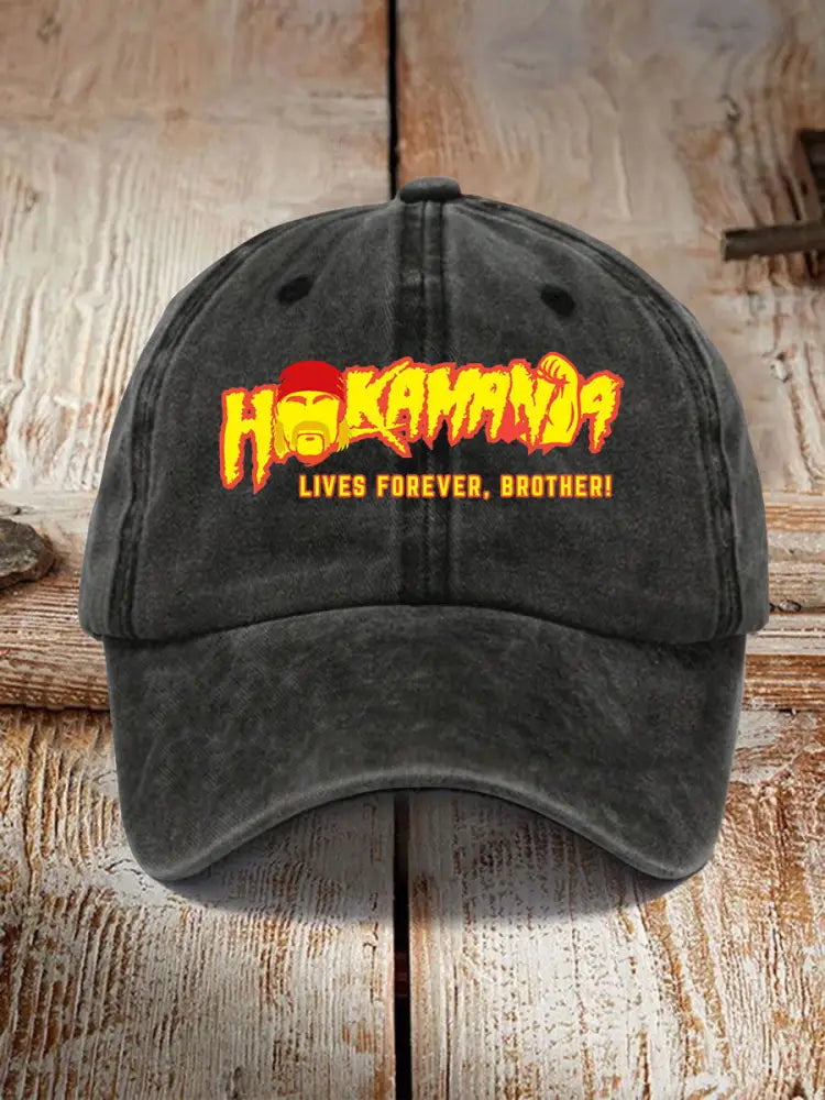 Unisex Rip BrotherPrint Hat Black / JM
