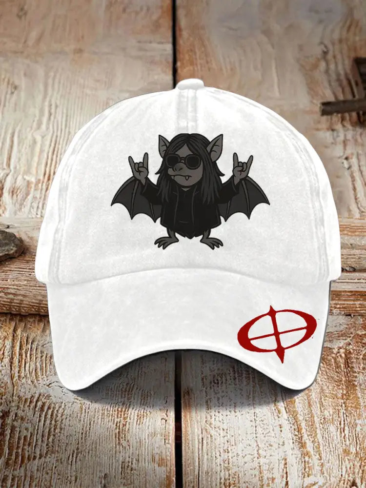 Unisex Rip Prince of Darkness Print Hat White / JM