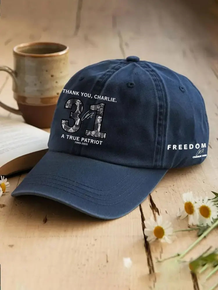 Unisex Thank You Charlie 31 True Patriot Printed Hat Navy Blue / ONE